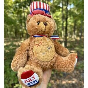 Vintage Patriotic Bear Plush 4th Of July Plushland
